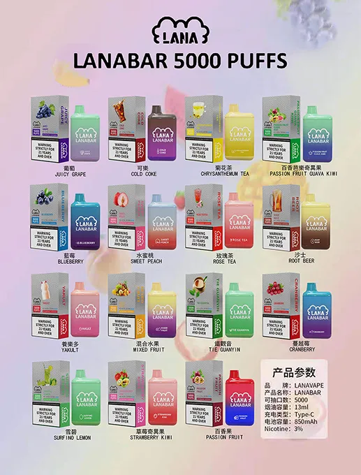 【LANA】大容量一次性電子煙 | 拋棄式5000口電子煙 | 台灣現貨原裝正品